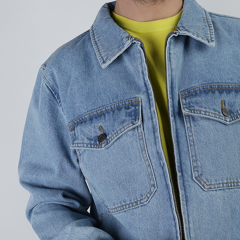 мужская голубая куртка Stussy Denim Garage Jacket 115443-light blue - цена, описание, фото 2